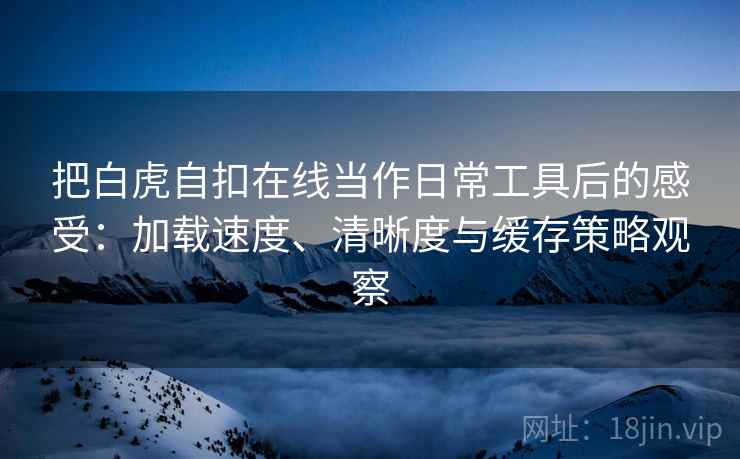 把白虎自扣在线当作日常工具后的感受:加载速度、清晰度与缓存策略观察 把白虎自扣在线当作日常工具后的感受:加载速度、清晰度与缓存策略观察