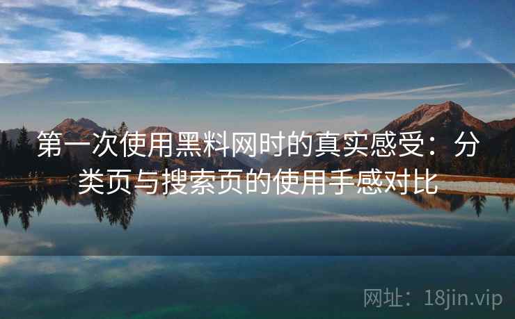 第一次使用黑料网时的真实感受：分类页与搜索页的使用手感对比
