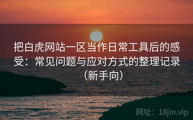 把白虎网站一区当作日常工具后的感受：常见问题与应对方式的整理记录（新手向）