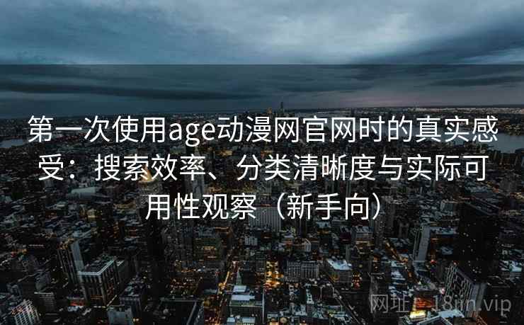 第一次使用age动漫网官网时的真实感受：搜索效率、分类清晰度与实际可用性观察（新手向）